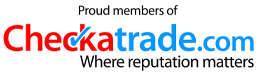 Checkatrade logo with the text "Proud members of Checkatrade.com Where reputation matters.
